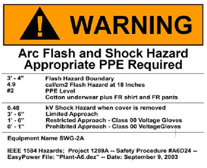 Arc Flash hazard Label
