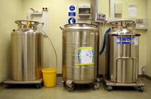 An example photo of industrial liquid nitrogen cannisters